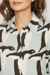 Koszula z wiskozy o prostym fasonie z długim rękawem