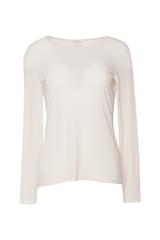 Kremowa bluzka z wełną w stylu basic