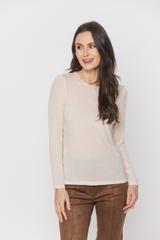 Kremowa bluzka z wełną w stylu basic