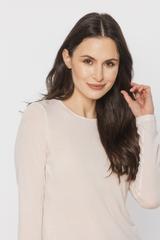 Kremowa bluzka z wełną w stylu basic