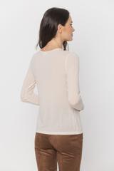 Kremowa bluzka z wełną w stylu basic