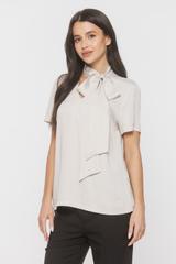 Kremowa wiskozowa bluzka ze stylowym wiązaniem