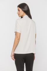 Kremowa wiskozowa bluzka ze stylowym wiązaniem