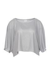 Short loose-fitting dress made of a slightly shiny lightweight fabric