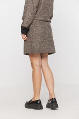 Krótka tweedowa spódnica z wełną i podszewką