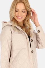 Lekka beżowa kurtka z odpinanym kapturem