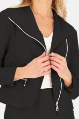 Czarna wiosenna kurtka z ekologicznego zamszu