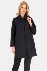 Wiosenny bawełniany płaszcz w ciemnogranatowym kolorze