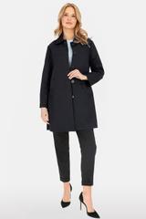 Wiosenny bawełniany płaszcz w ciemnogranatowym kolorze