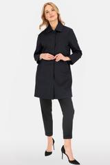 Wiosenny bawełniany płaszcz w ciemnogranatowym kolorze