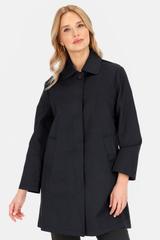 Wiosenny bawełniany płaszcz w ciemnogranatowym kolorze