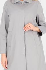 Wiosenny bawełniany płaszcz w popielatym kolorze