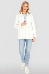 Biała bawełniana kurtka ściągana w talii