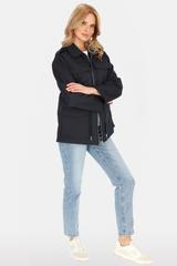 Ciemnogranatowa bawełniana kurtka ściągana w talii