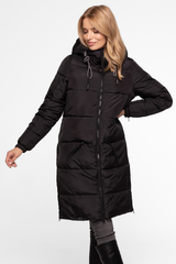 Prosta funkcjonalna kurtka zimowa w kolorze czarnym