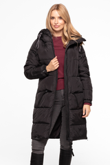 Prosta funkcjonalna kurtka zimowa w kolorze czarnym