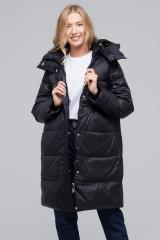 Black down jacket with a detachable hood