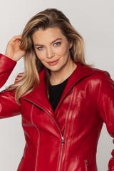 Skórzana czerwona ramoneska