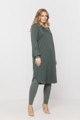 Leginsy z miękkiej szałwiowej dzianiny