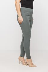 Leginsy z miękkiej szałwiowej dzianiny