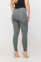 Leginsy z miękkiej szałwiowej dzianiny