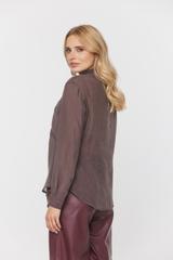 Lekka koszula mgiełka z długim rękawem i kieszeniami