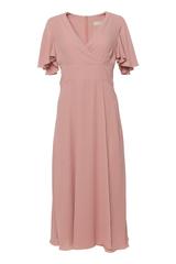 Lekka wizytowa sukienka w kolorze łososiowego różu