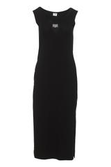 Letnia czarna sukienka z dzianiny wiskozowej