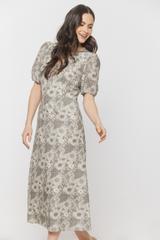 Letnia sukienka z bufiastym krótkim rękawem