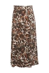 Letnia wiskozowa spódnica w brązowe kwiaty