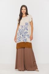 Summer viscose tunic with side slits