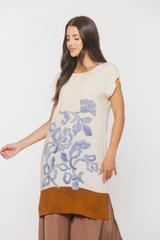 Summer viscose tunic with side slits