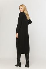 Luźna czarna sukienka z dużymi kieszeniami