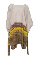 Luźna oryginalna tunika z troczkami w rękawach