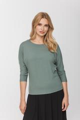 Luźna szałwiowa bluzka z dzianiny o nietoperzowym kroju