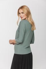 Luźna szałwiowa bluzka z dzianiny o nietoperzowym kroju