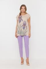 Loose viscose tunic in muted colors