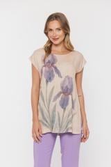 Loose viscose tunic in muted colors