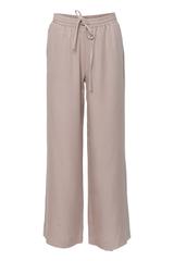 Luźne beżowe spodnie z tkaniny tencel