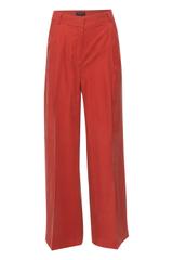 Luźne ceglaste spodnie z letniej wiskozy