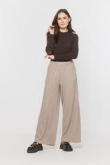 Luźne proste spodnie z dzianiny sweterkowej
