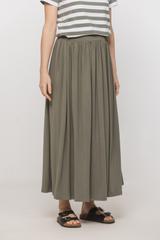 Marszczona ciemnozielona spódnica z dzianiny wiskozowej