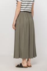 Marszczona ciemnozielona spódnica z dzianiny wiskozowej