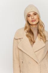 Melanżowa jasnobeżowa czapka z naturalnych włókien