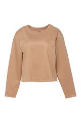 Mięsista bluzka o luźnym fasonie z dekoltem łódka