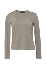 Minimalistyczna bluzka z długim rękawem w kolorze khaki