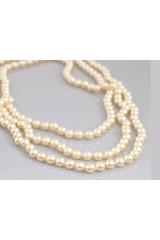 Długi naszyjnik ze szklanych złotych pereł