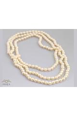 Długi naszyjnik ze szklanych złotych pereł