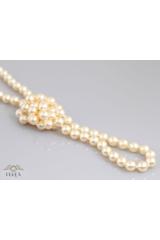 Długi naszyjnik ze szklanych złotych pereł