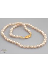 Krótki elegancki naszyjnik z beżowych perełek